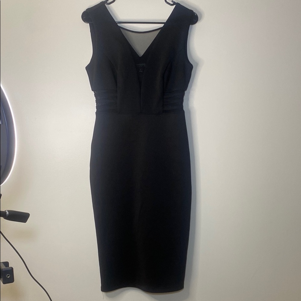Enfocus Studio Black V-Neck Sheath Dress